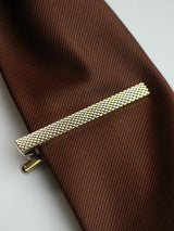 Golden Textured Tie bar - TOSSIDO