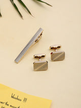 Golden Tie bar & Cufflink Set - TOSSIDO