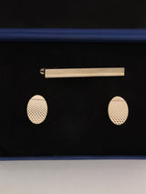 Golden Tie bar & Cufflink Set - TOSSIDO