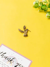 Graceful Bird Brooch with Crystal Accents - TOSSIDO