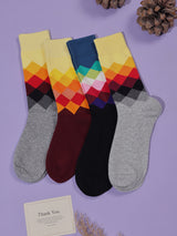 Gradient Diamond Socks – Pack of 4