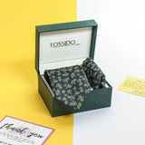Green Abstract Necktie & Pocket Square Giftset - TOSSIDO