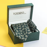 Green Abstract Necktie & Pocket Square Giftset - TOSSIDO