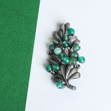 Green Beads Floral Brooch - TOSSIDO