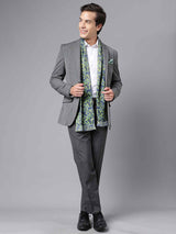 Green & Blue Paisley Stole & Pocket Square Set - TOSSIDO