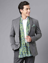 Green & Blue Paisley Stole & Pocket Square Set - TOSSIDO