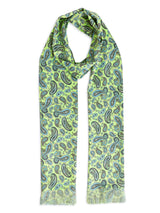 Green & Blue Paisley Stole & Pocket Square Set - TOSSIDO