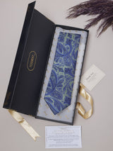 Green & Blue Paisleys Teflon Silk Necktie - TOSSIDO