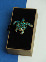 Green & Blue Tortoise Brooch - TOSSIDO