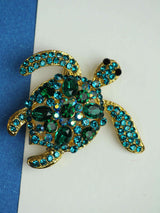 Green & Blue Tortoise Brooch - TOSSIDO