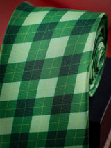 Green Check Micro Fiber Necktie - TOSSIDO