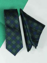 Green Check Necktie & Pocket Square Giftset - TOSSIDO