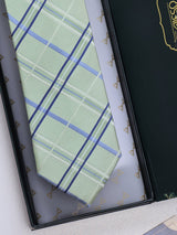 Green Check Woven Necktie - TOSSIDO