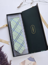 Green Check Woven Necktie - TOSSIDO