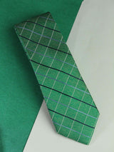 Green Check Woven Silk Necktie - TOSSIDO