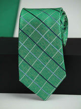 Green Check Woven Silk Necktie - TOSSIDO