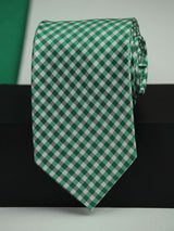 Green Check Woven Silk Necktie - TOSSIDO