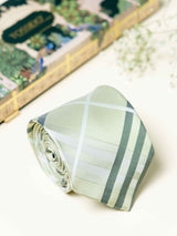 Green Checks Broad + Long Necktie - TOSSIDO