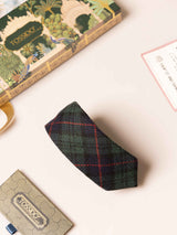Green Checks Wool Necktie - TOSSIDO