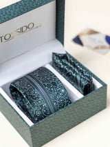 Green Floral Necktie Gift - set - TOSSIDO