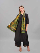 Green Floral Printed Stole - TOSSIDO