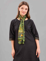 Green Floral Printed Stole - TOSSIDO