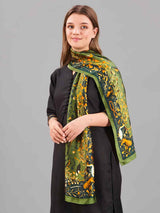 Green Floral Printed Stole - TOSSIDO