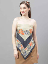 Green Floral Scarf & Scarf Bag Set - TOSSIDO