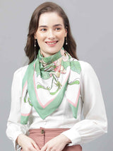 Green Floral Scarf & Scarf Bag Set - TOSSIDO