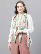 Green Floral Scarf & Scarf Bag Set - TOSSIDO