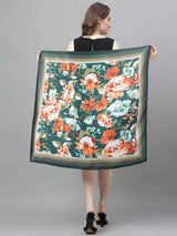 Green Floral Scarf & Scarf Bag Set - TOSSIDO