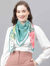 Green Floral Scarf & Scarf Bag Set - TOSSIDO