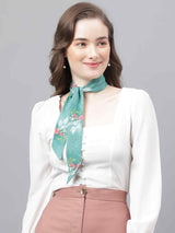 Green Floral Scarf & Scarf Bag Set - TOSSIDO