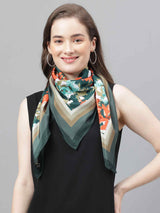 Green Floral Scarf & Scarf Bag Set - TOSSIDO