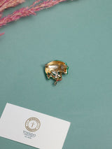 Green Frog Heart Brooch