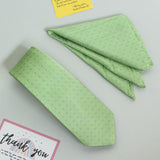Green Geometric Necktie & Pocket Square Giftset - TOSSIDO
