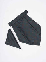 Green Geometric Woven Cravat & Pocket Square Set - TOSSIDO