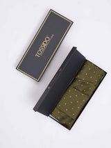 Green Geometric Woven Cravat & Pocket Square Set - TOSSIDO