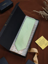 Green Geometric Woven Necktie - TOSSIDO