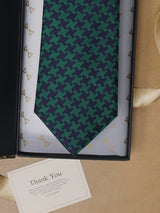 Green Geometrics Teflon Silk Necktie - TOSSIDO