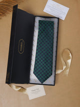 Green Geometrics Teflon Silk Necktie - TOSSIDO