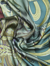 Green Horse Print Neckerchief - TOSSIDO