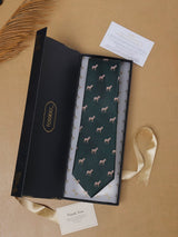 Green Horse Teflon Silk Necktie - TOSSIDO