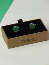 Green Paisley Cufflinks - TOSSIDO
