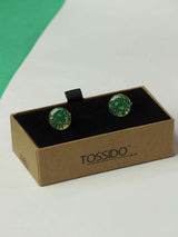 Green Paisley Cufflinks - TOSSIDO