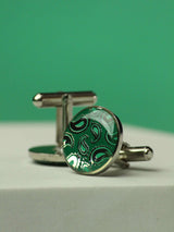 Green Paisley Cufflinks - TOSSIDO