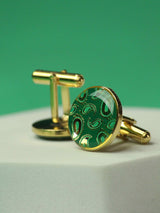 Green Paisley Cufflinks - TOSSIDO