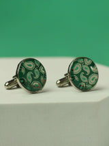 Green Paisley Cufflinks - TOSSIDO