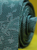 Green Paisley Necktie - TOSSIDO