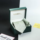 Green Paisley Necktie & Pocket Square Giftset - TOSSIDO